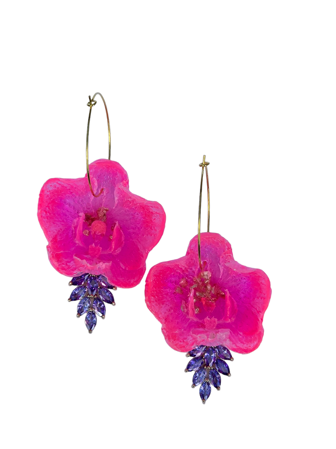 The 3D Orchid Resin Botanical Earring Collection