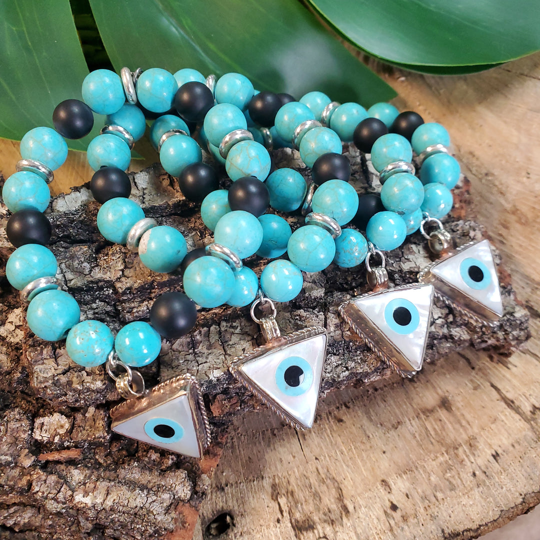 The Turquoise Mother of Pearl Eye Bracelet