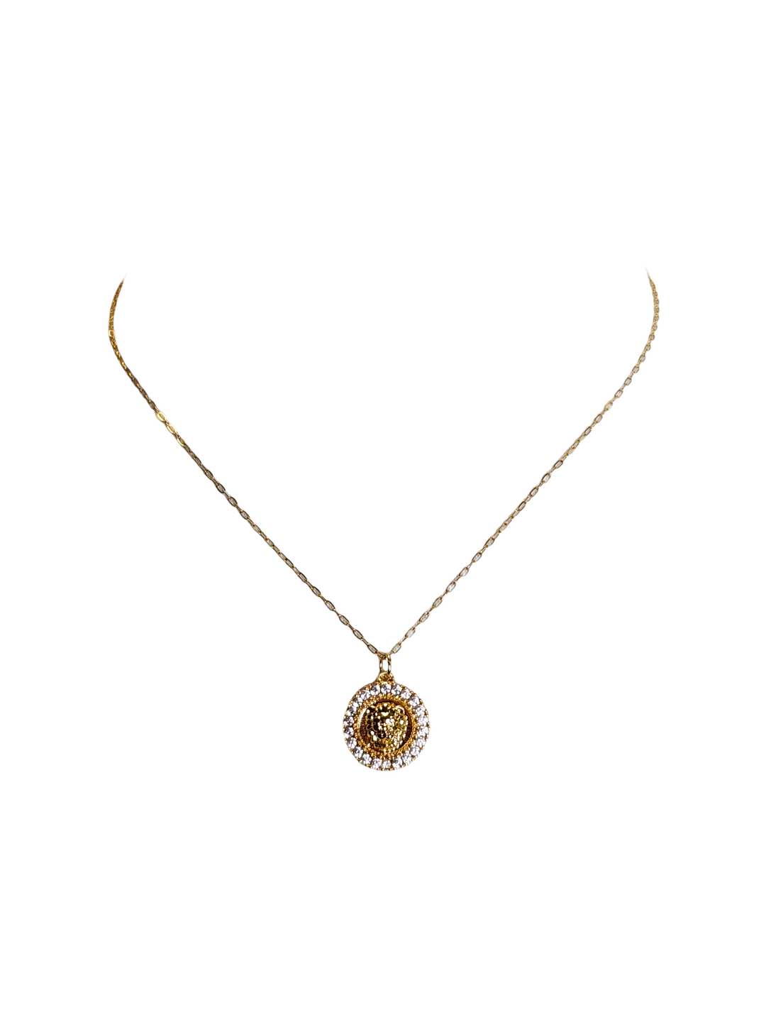 The Daff Lion Head Pave Necklace