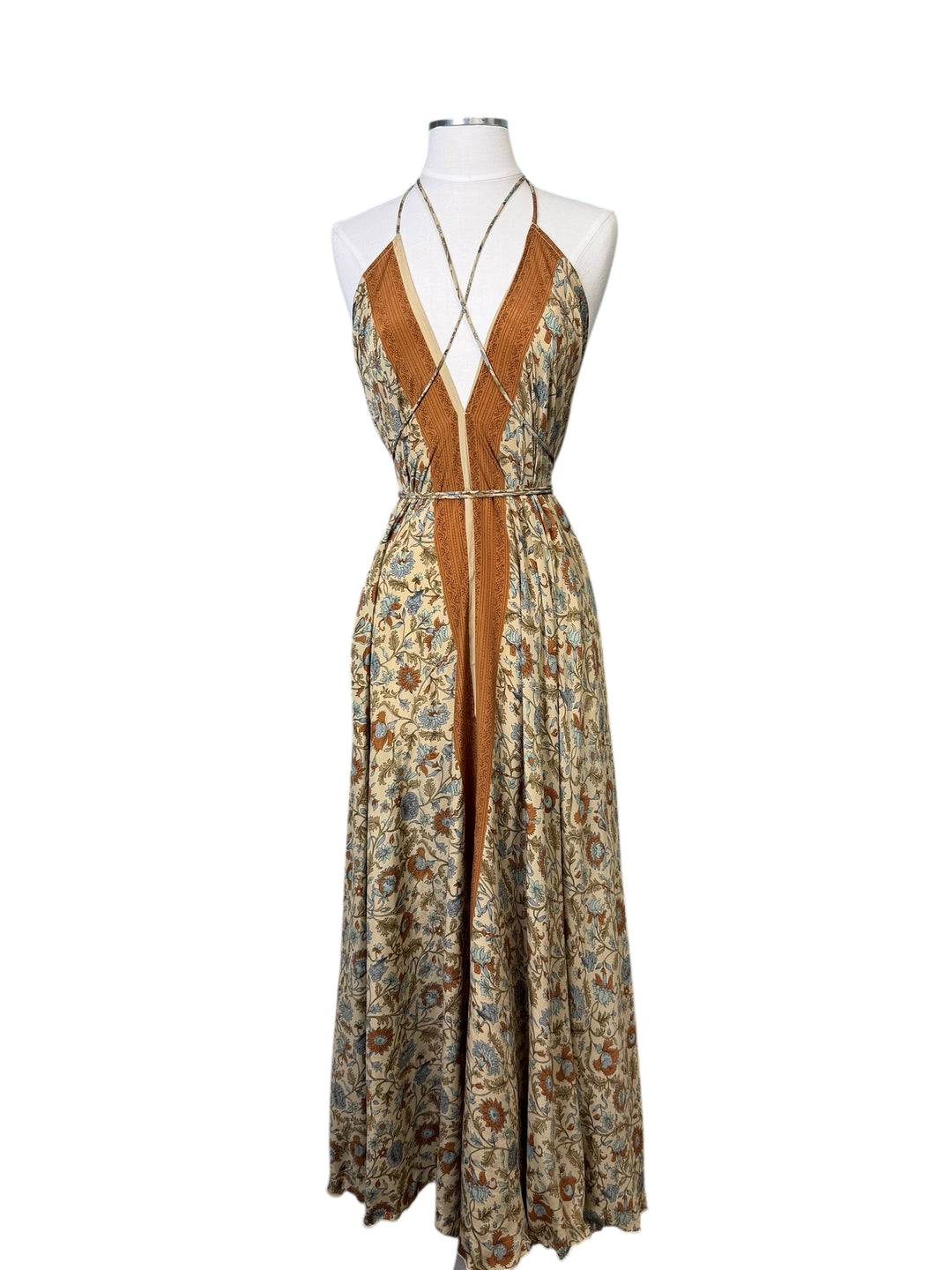 The Desert Empress Vintage Silk Two-Piece Set - Kimono Duster & Point Dress