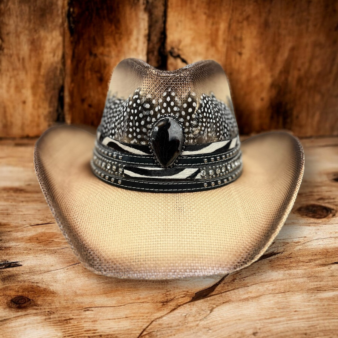 The Black and White Agate Boho Cowboy Hat