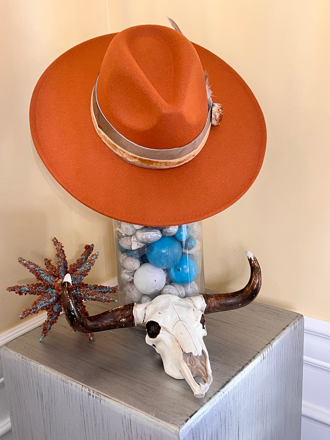 The Desert Citrine Cluster Boho Fedora Hat