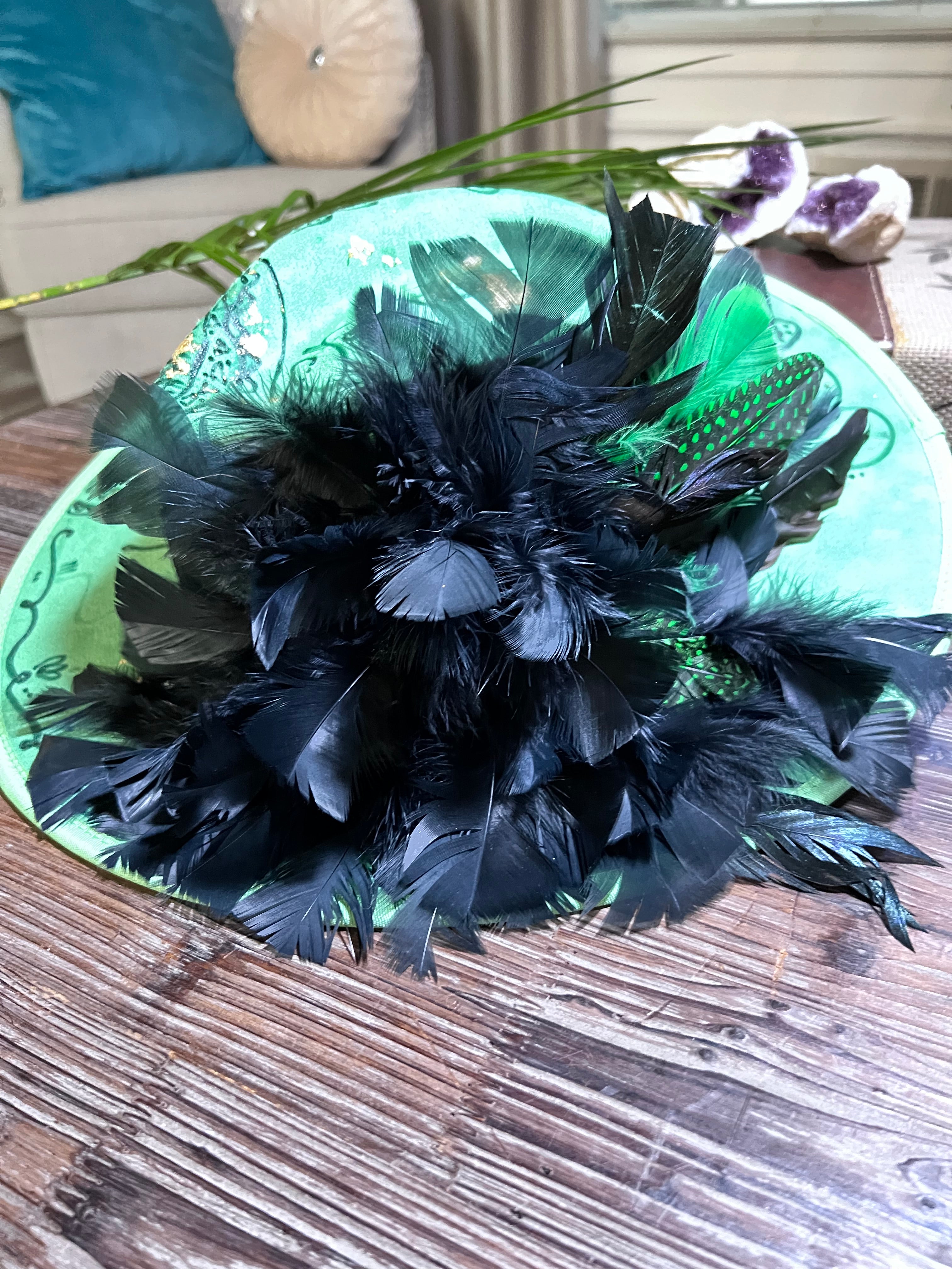 The Green Butterfly Feathered Hat – Fabulina Designs