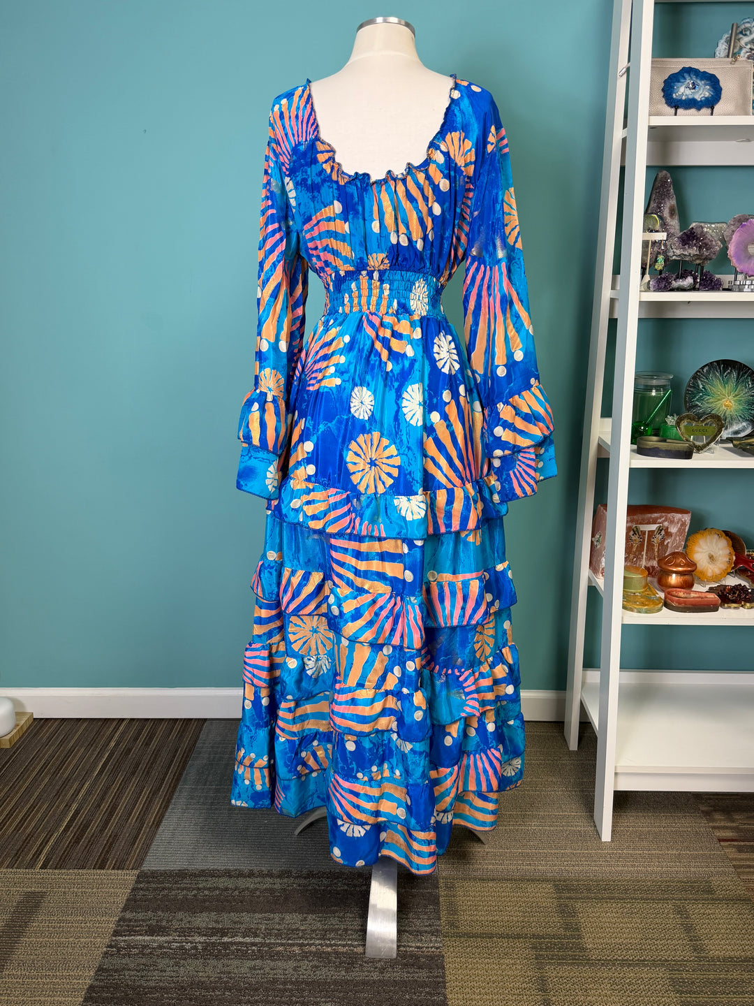 The Ocean Whisper Silk Designer Dress