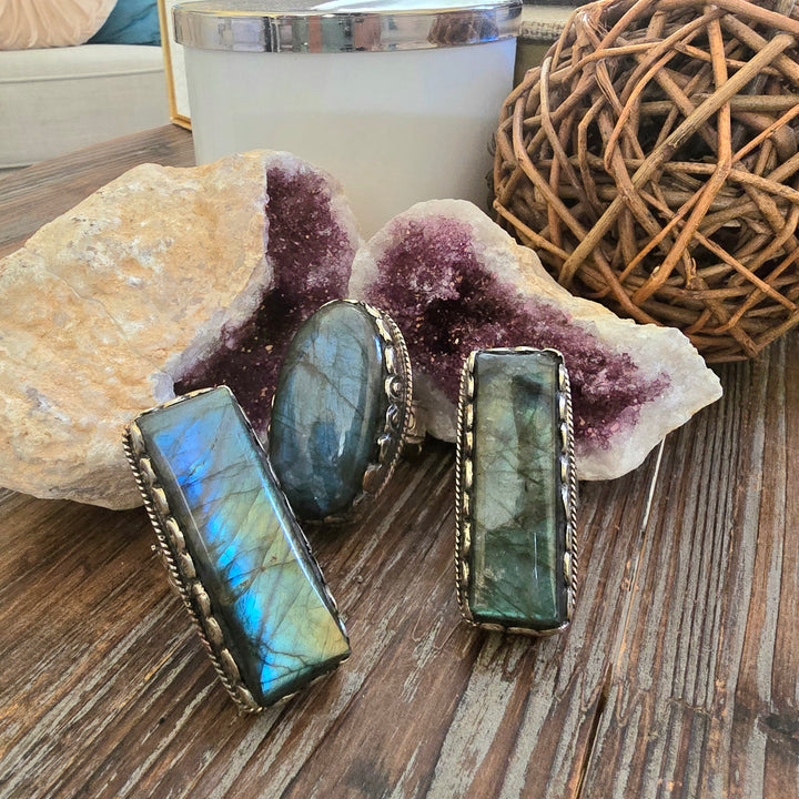 The King Labradorite Ring Collection