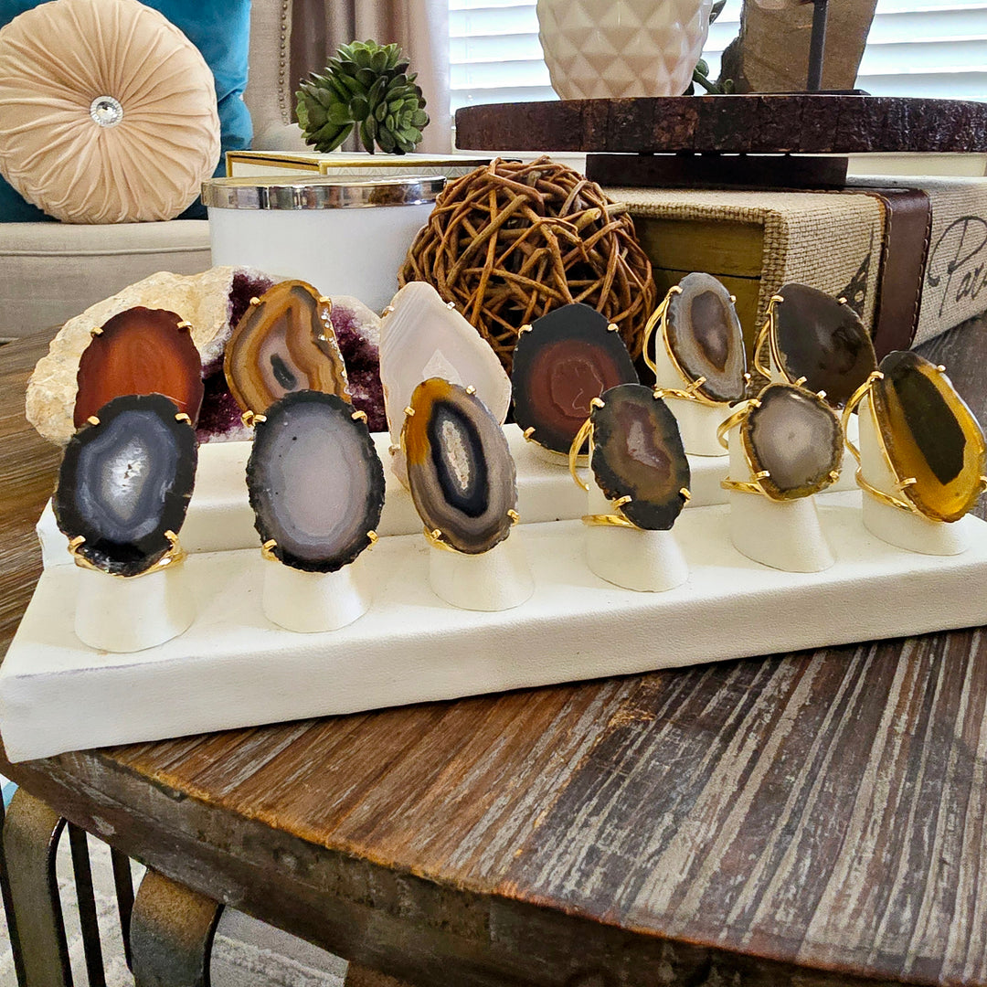 The Sanja Agate Ring Collection