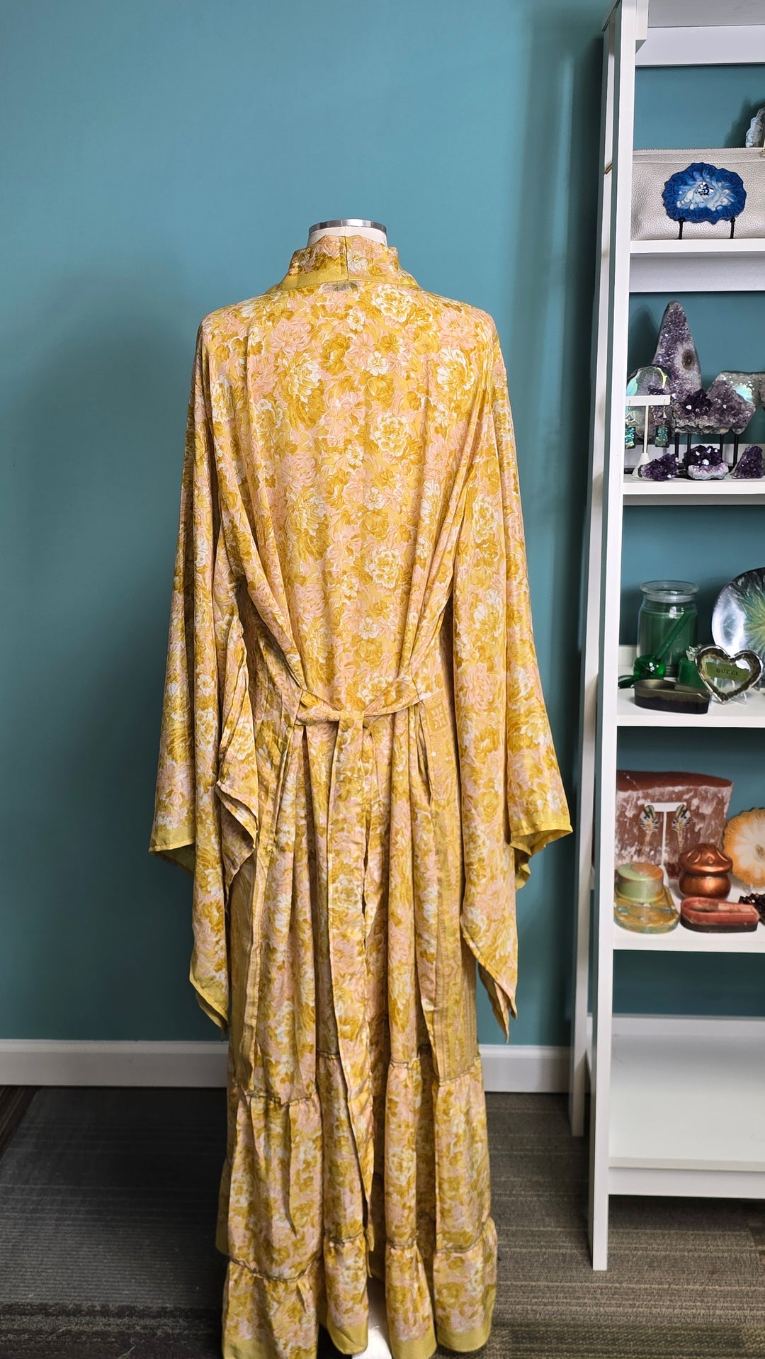 The Sunlit Petals Vintage Sari Silk Kimono