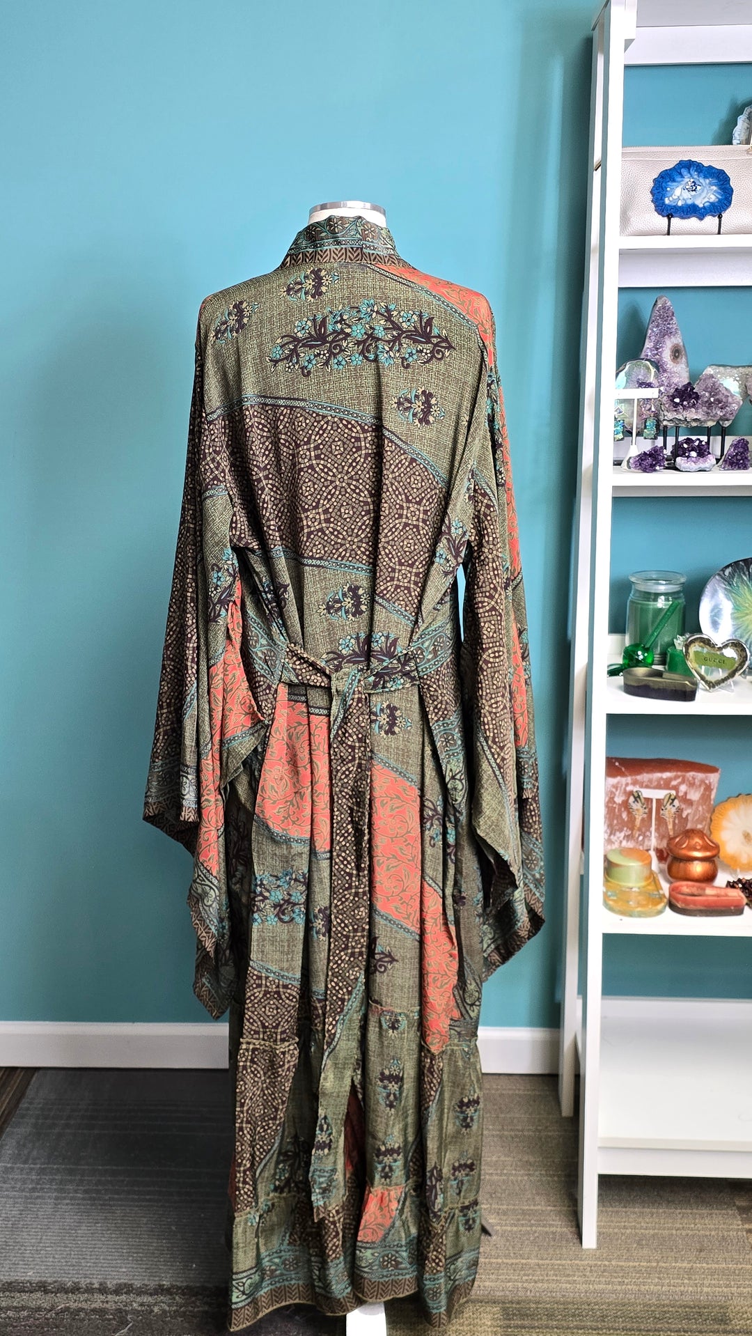 The Desert Mosaic Vintage Sari Silk Kimono