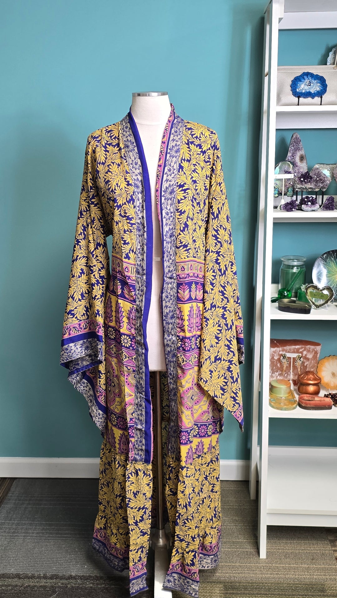 The Golden Daydream Vintage Sari Silk Kimono