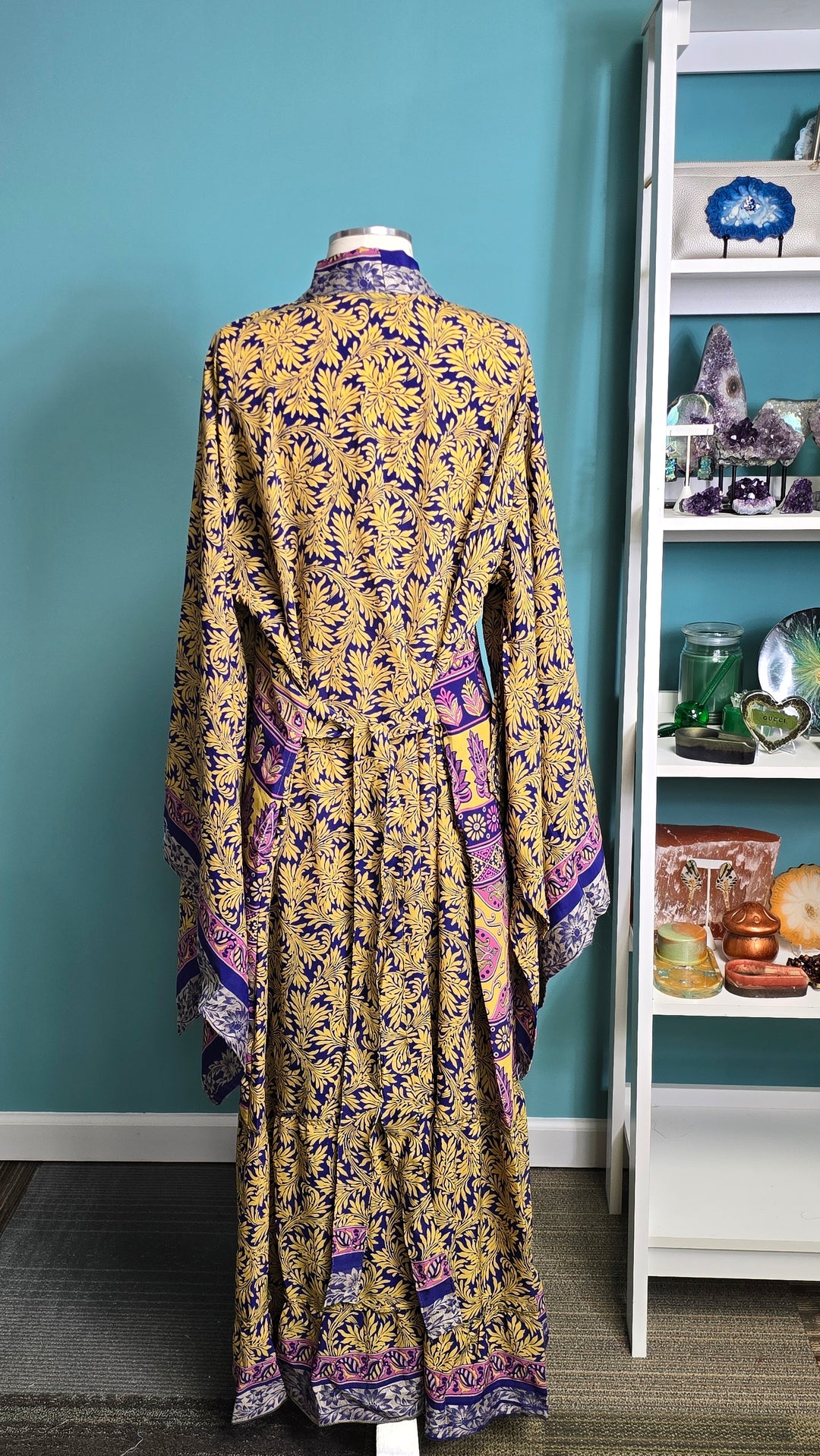 The Golden Daydream Vintage Sari Silk Kimono