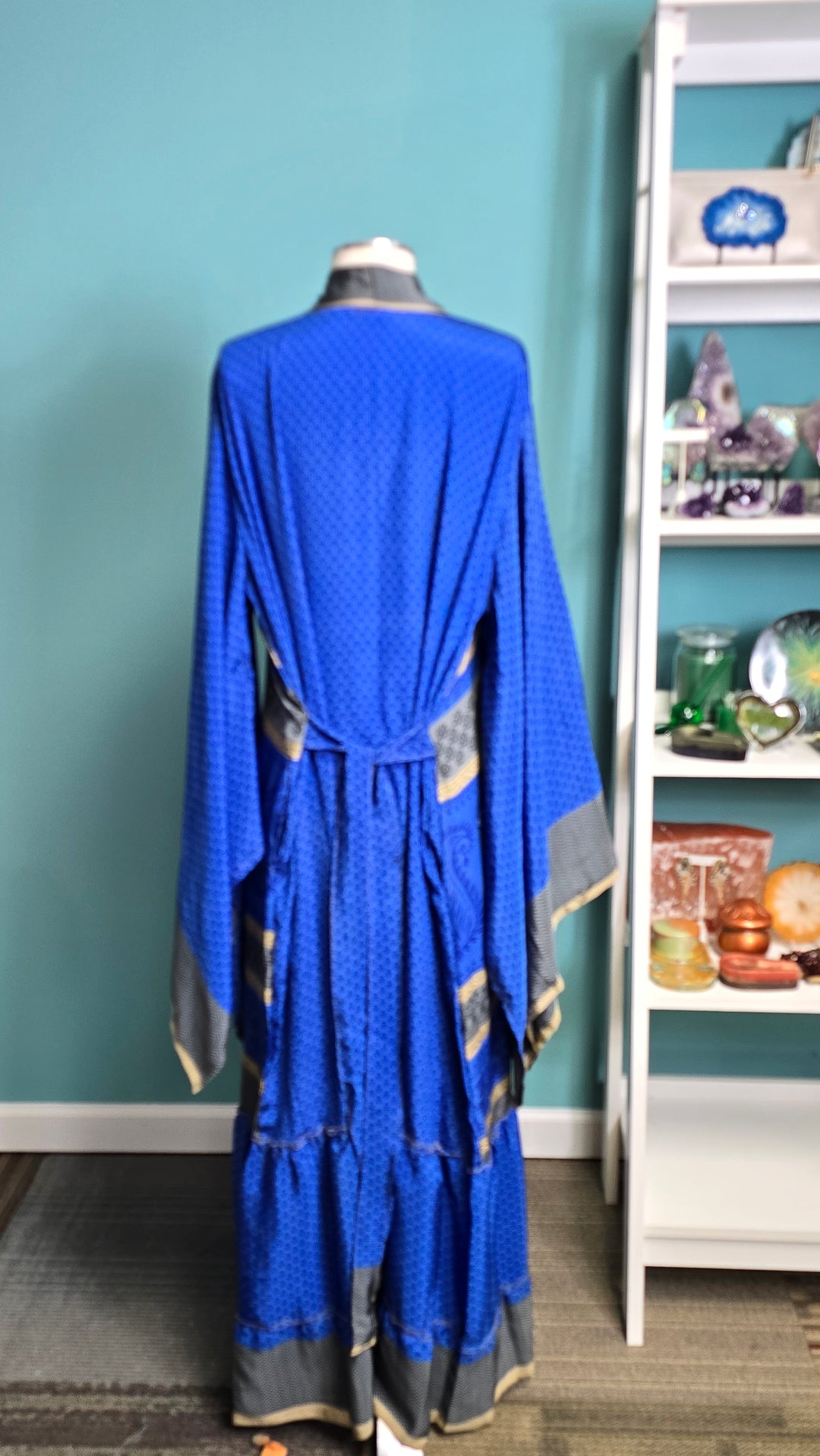 The Blue Empress Vintage Sari Silk Kimono