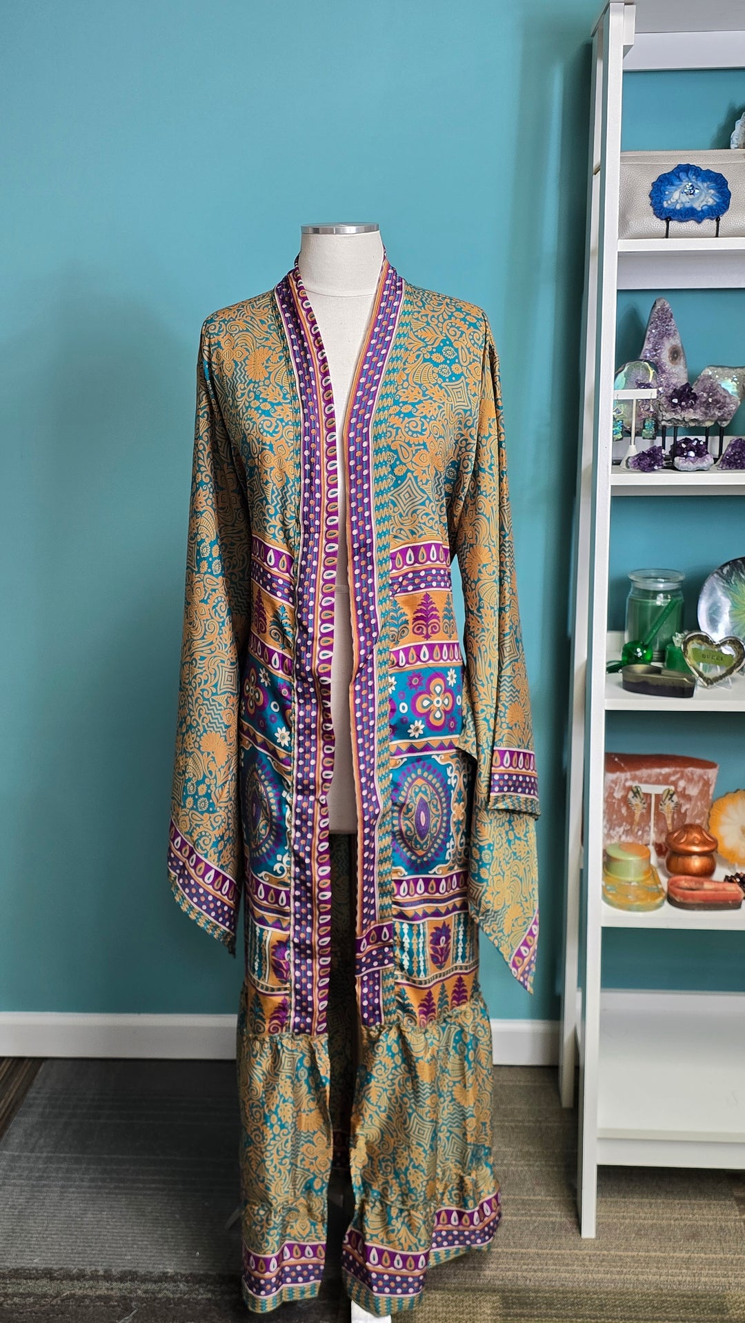 The Celestial Bazaar Vintage Sari Silk Kimono