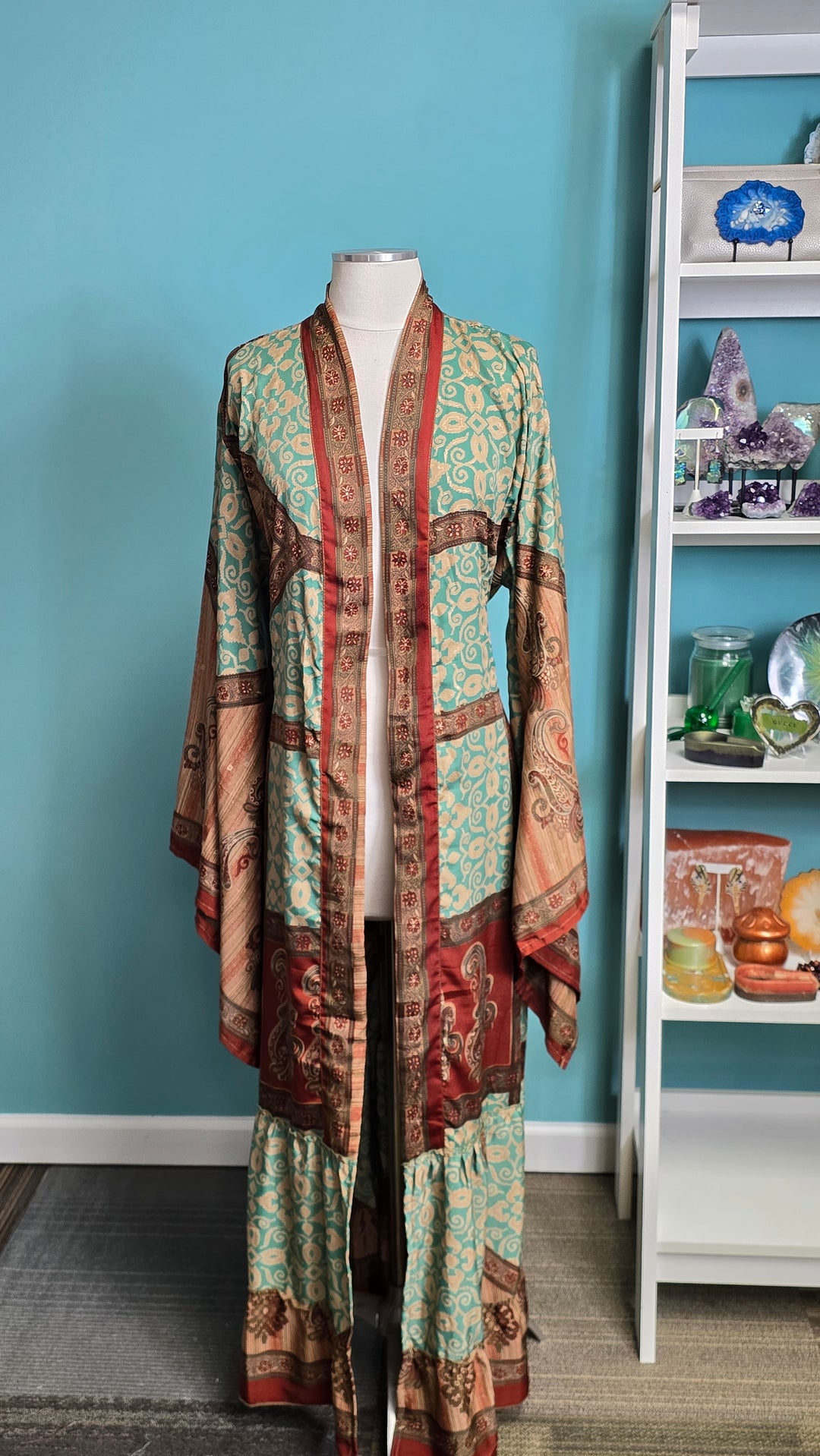 The Autumn Caravan Vintage Sari Silk Kimono