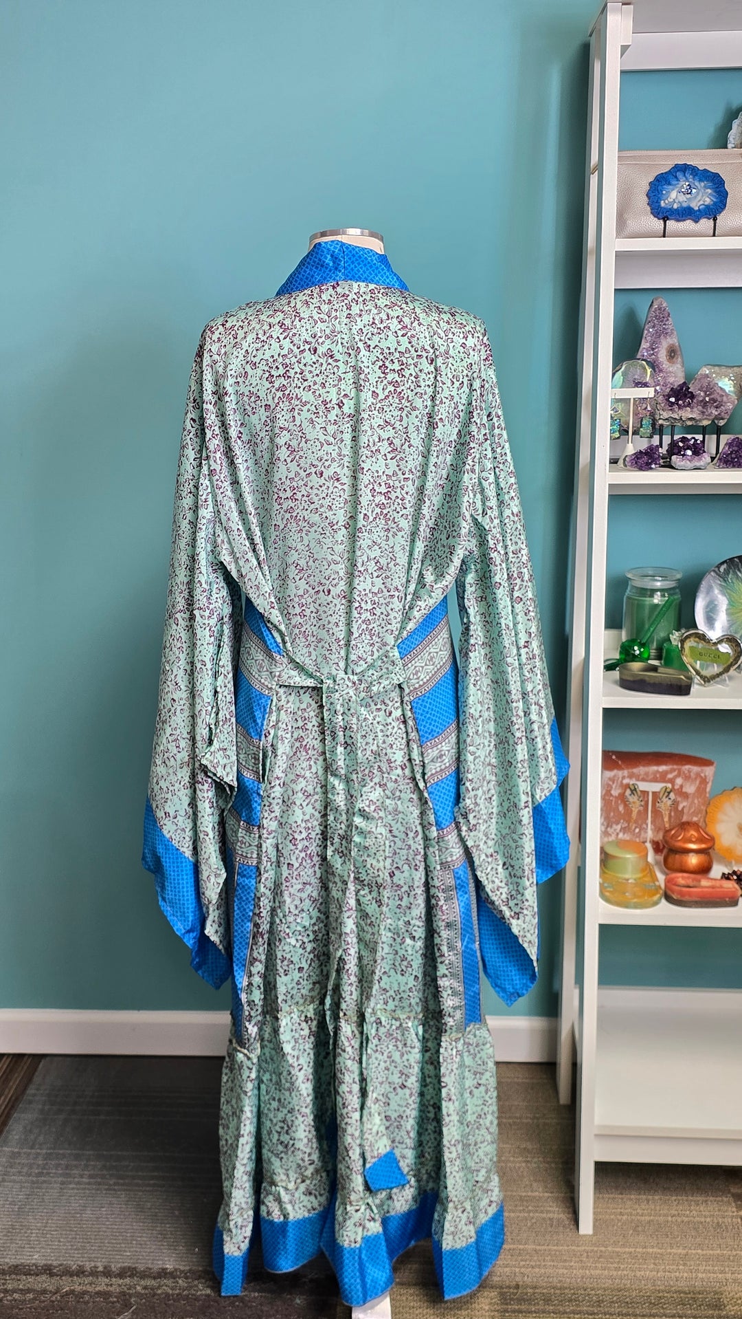 The Blue Horizon Vintage Sari Silk Kimono