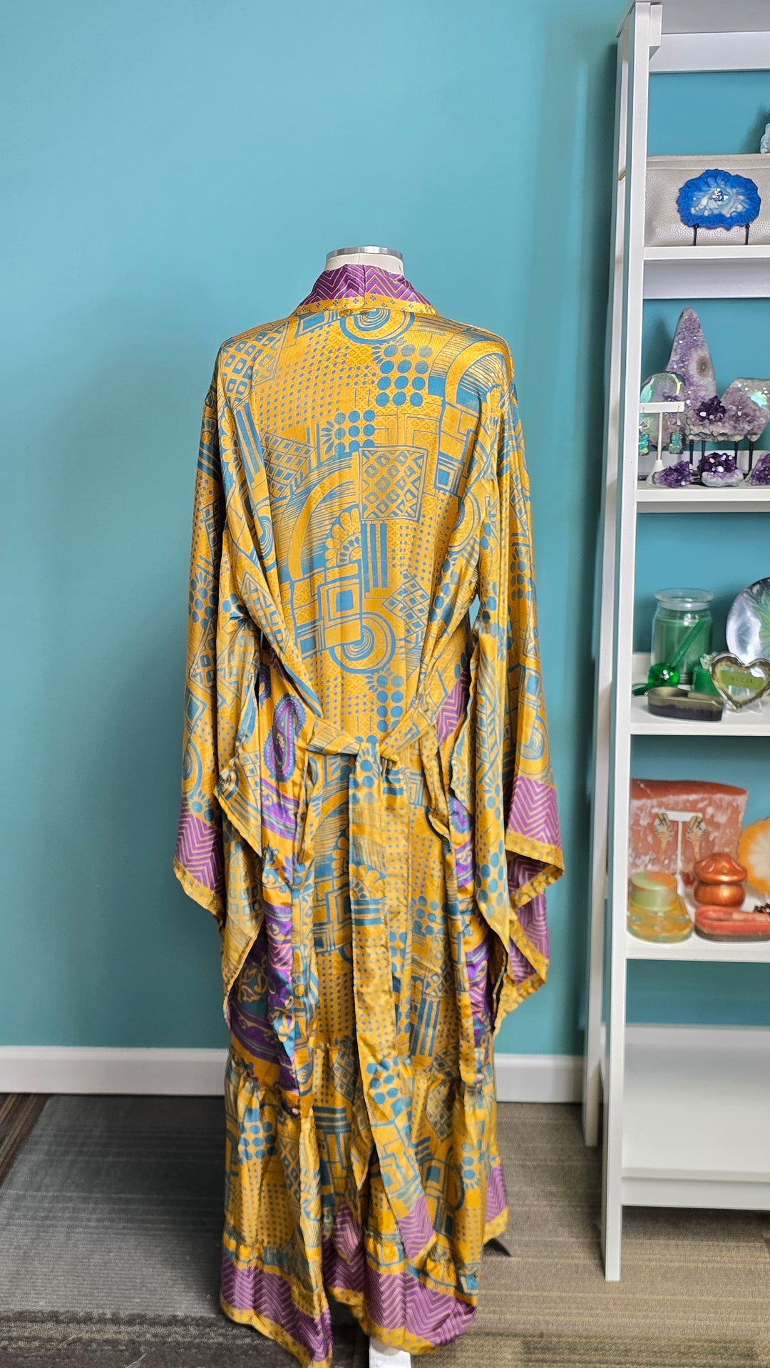 The Nomad Reverie Vintage Sari Silk Kimono