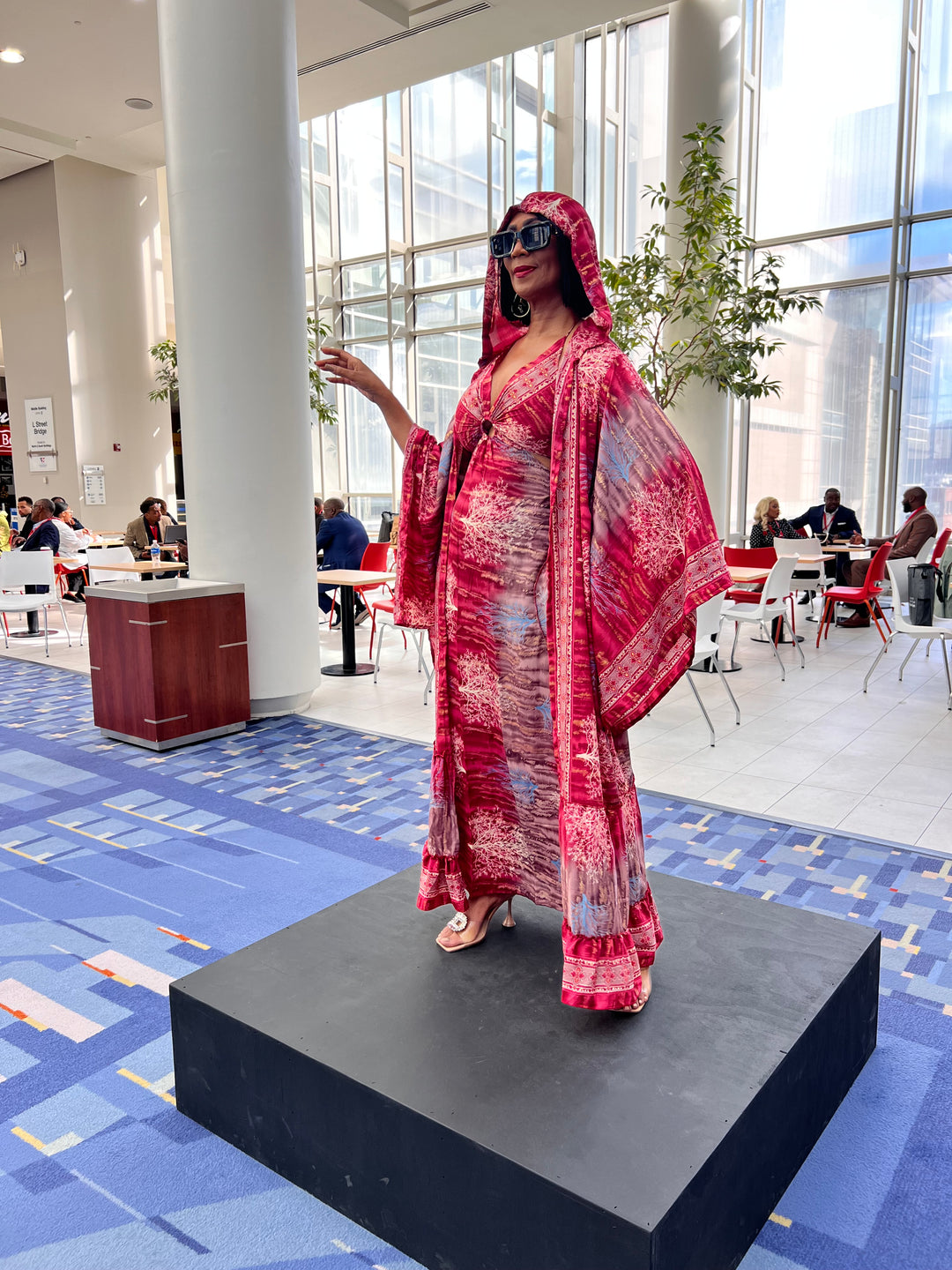 The Red TOL Keyhole Silk Kimono Dream Duster Dress Set