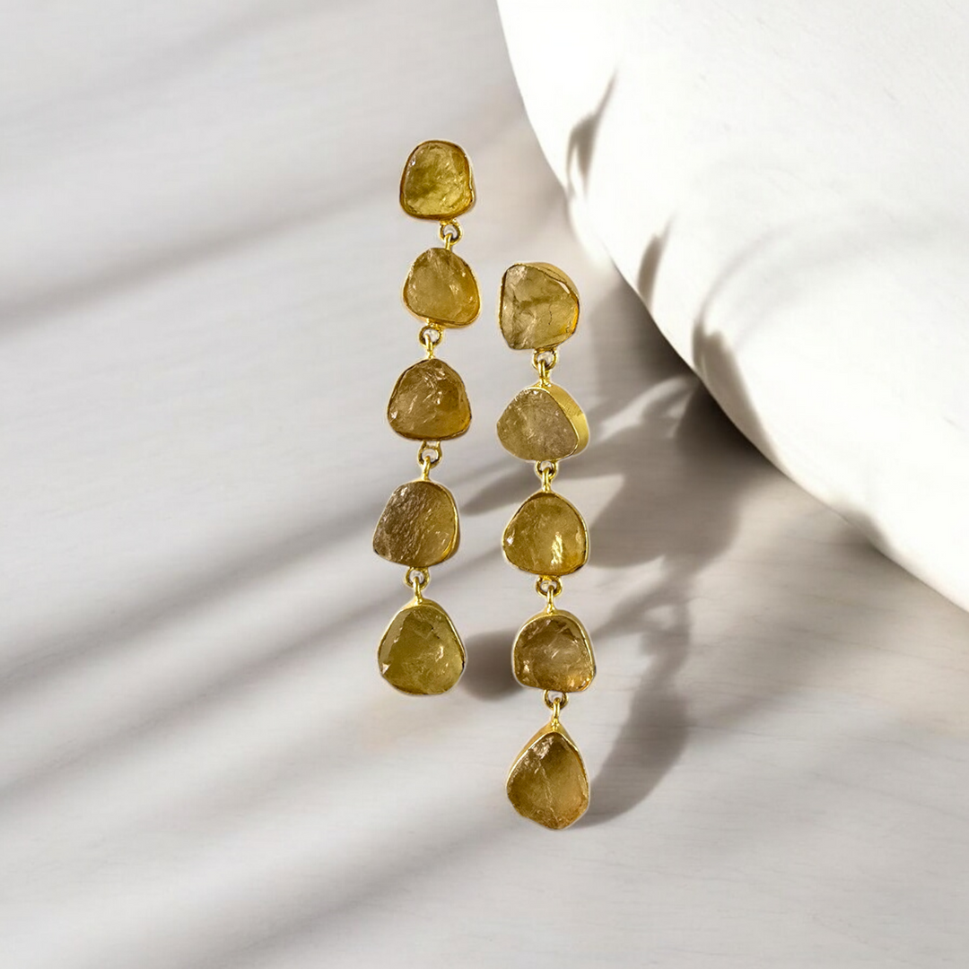 The 5 Stone Citrine Dangle Earrings