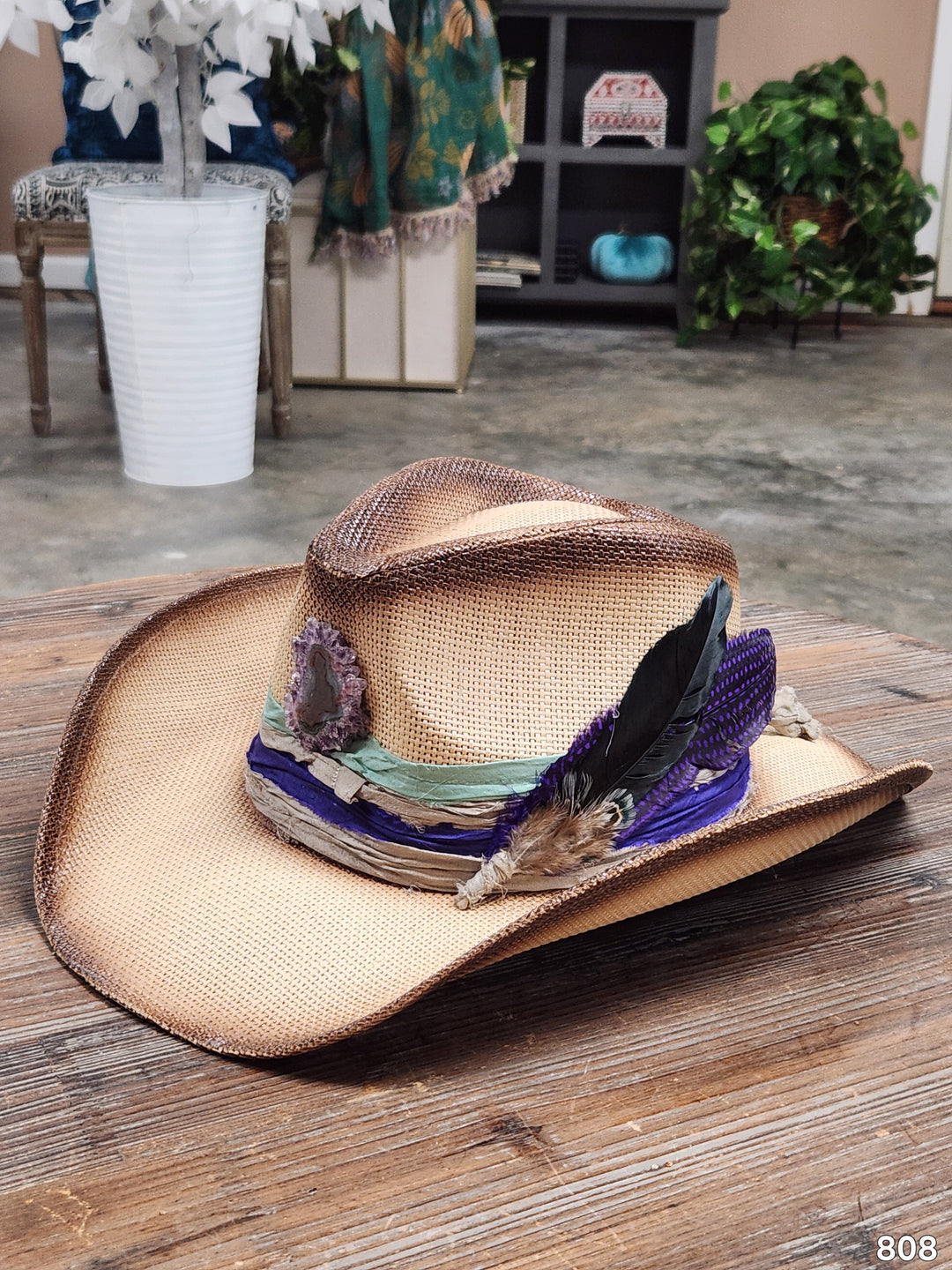 The Lavender Amethyst Crystal Cowboy Hat - 808