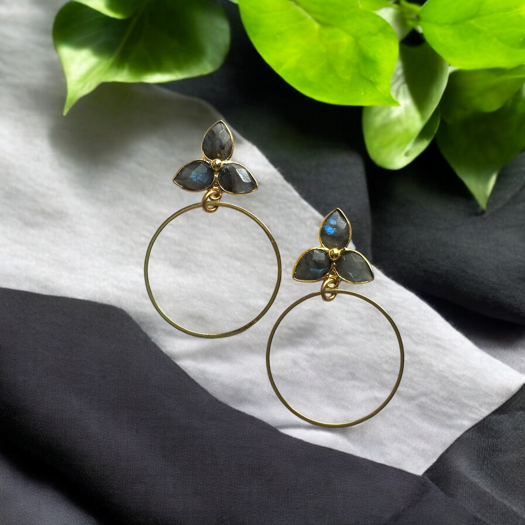 The Lorna Labradorite Hoop Earrings