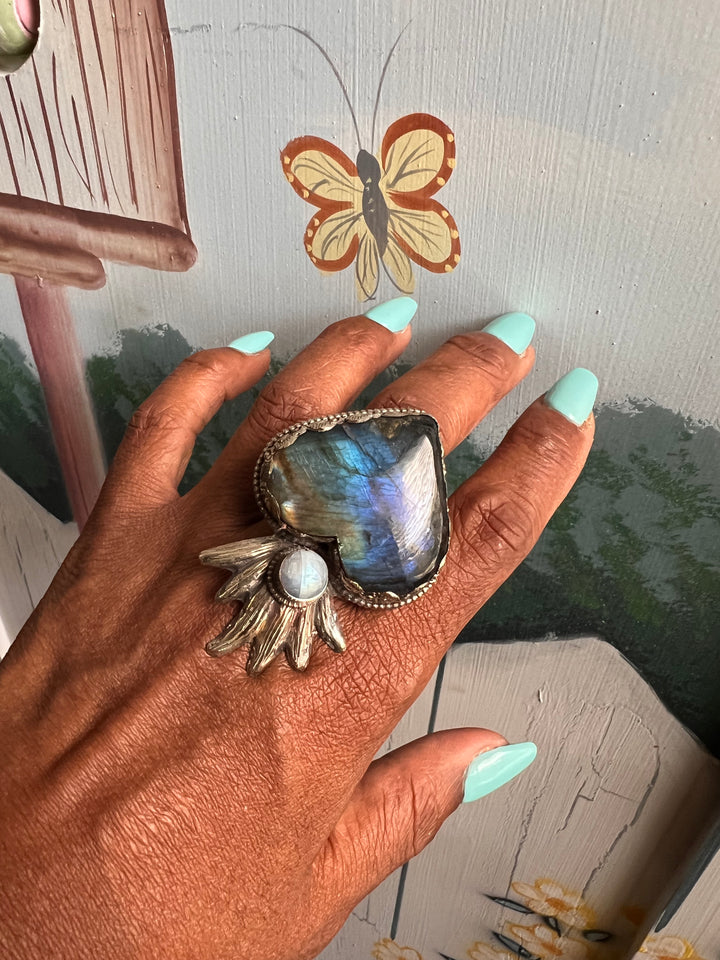 The King Labradorite Ring Collection