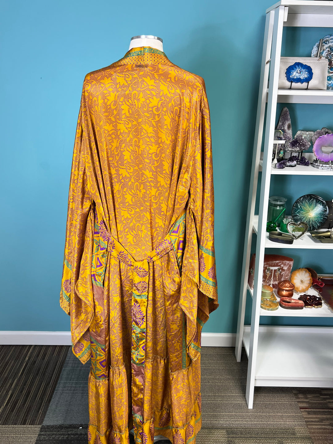 The Golden Sol Vintage Sari Silk Kimono
