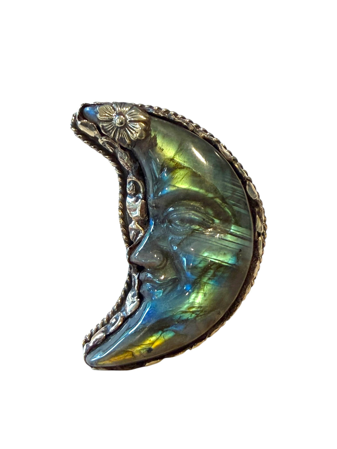 The Celestial Muse Labradorite Moon Statement Ring-575