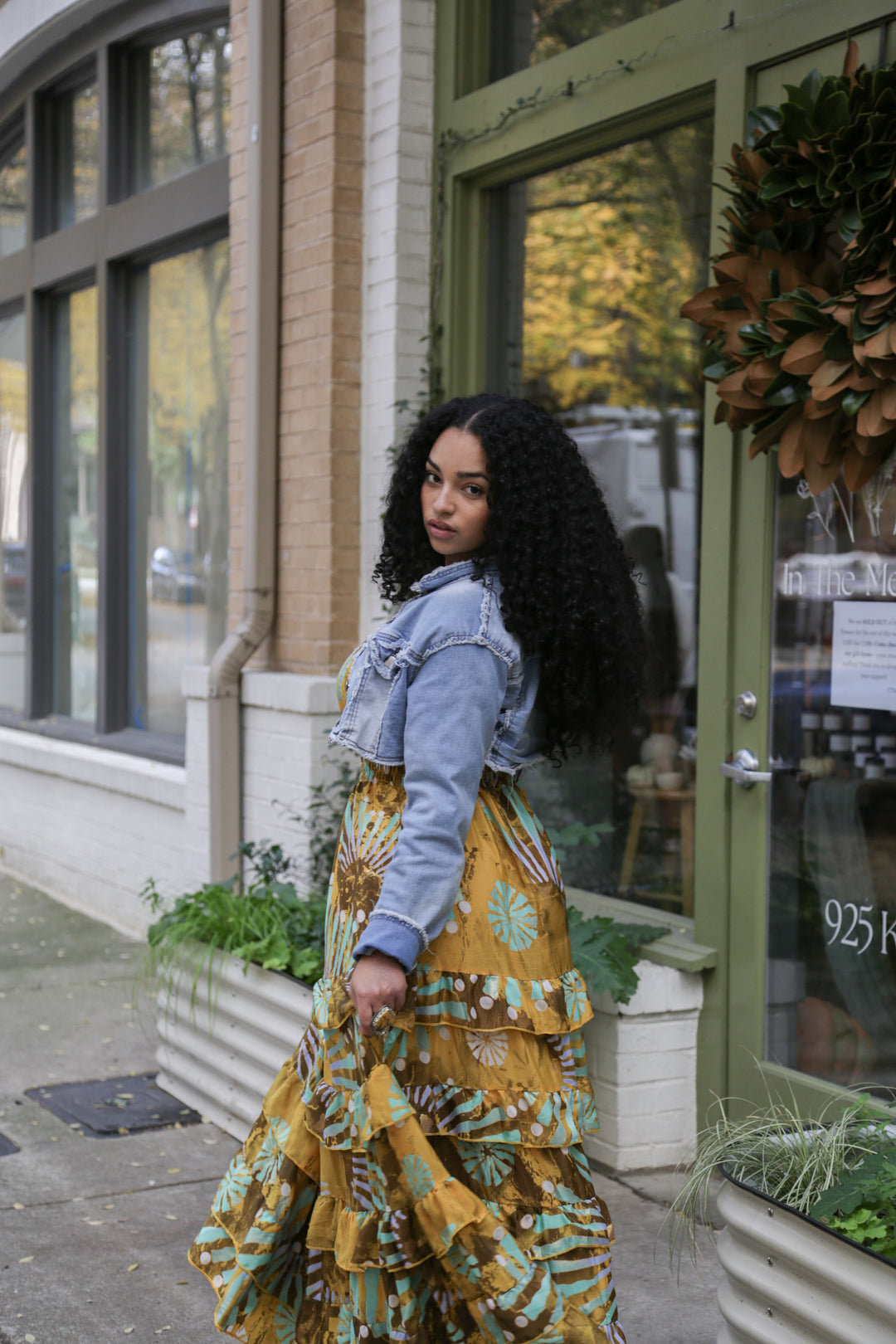 The Golden Dusk Silk Designer Dress