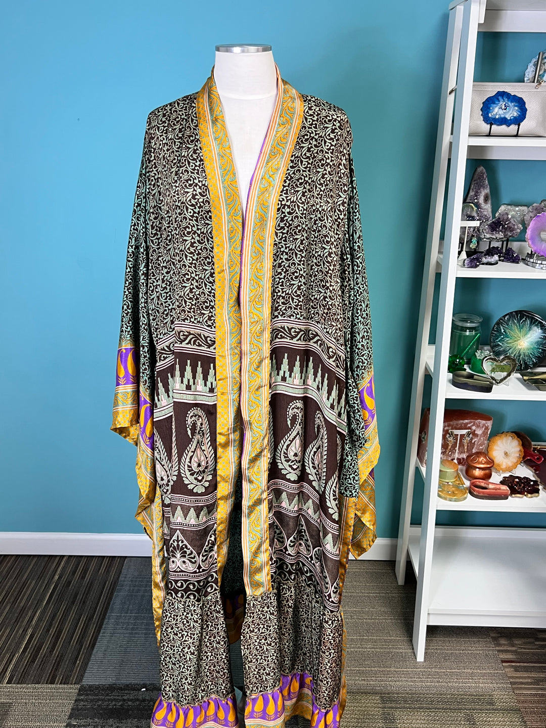The Chocolate Muse Vintage Sari Silk Kimono