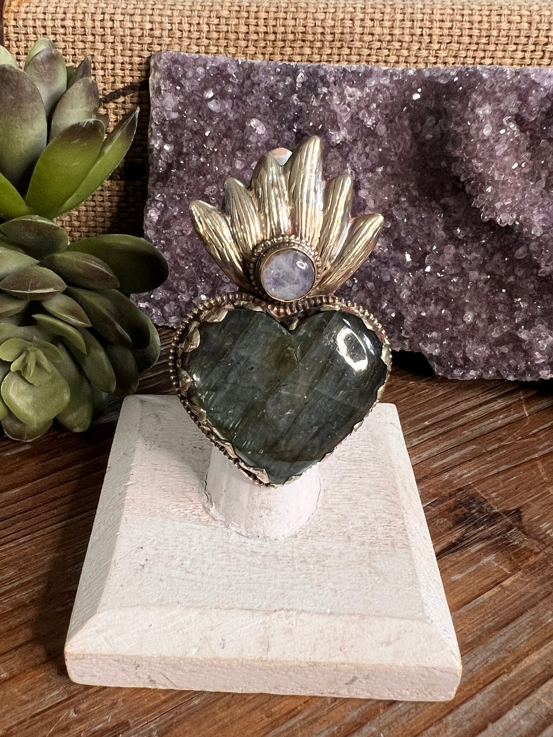 The King Labradorite Ring Collection