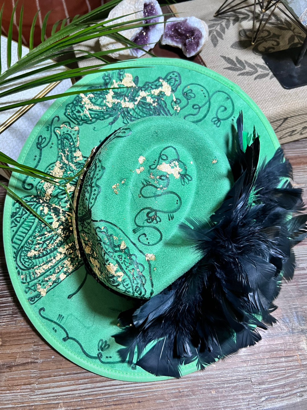 The Green Butterfly Feathered Hat