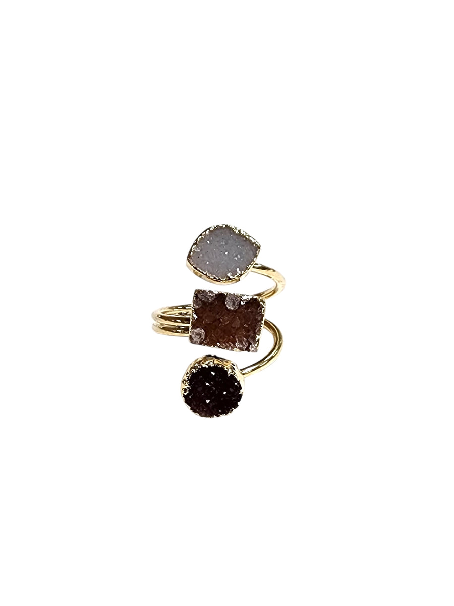 The Jane Gold Triple Druzy Ring Collection
