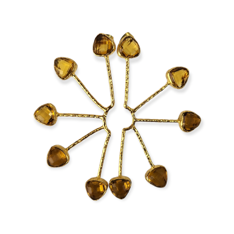 The Nia Three Inch Gem Stone Windmill Earring Collection
