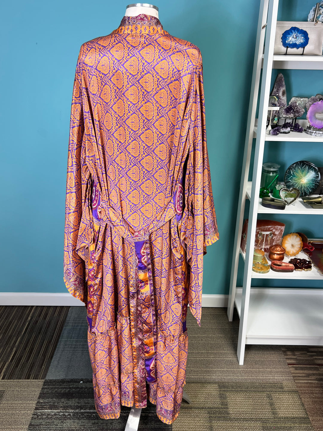 The Sunset Reverie Vintage Sari Silk Kimono