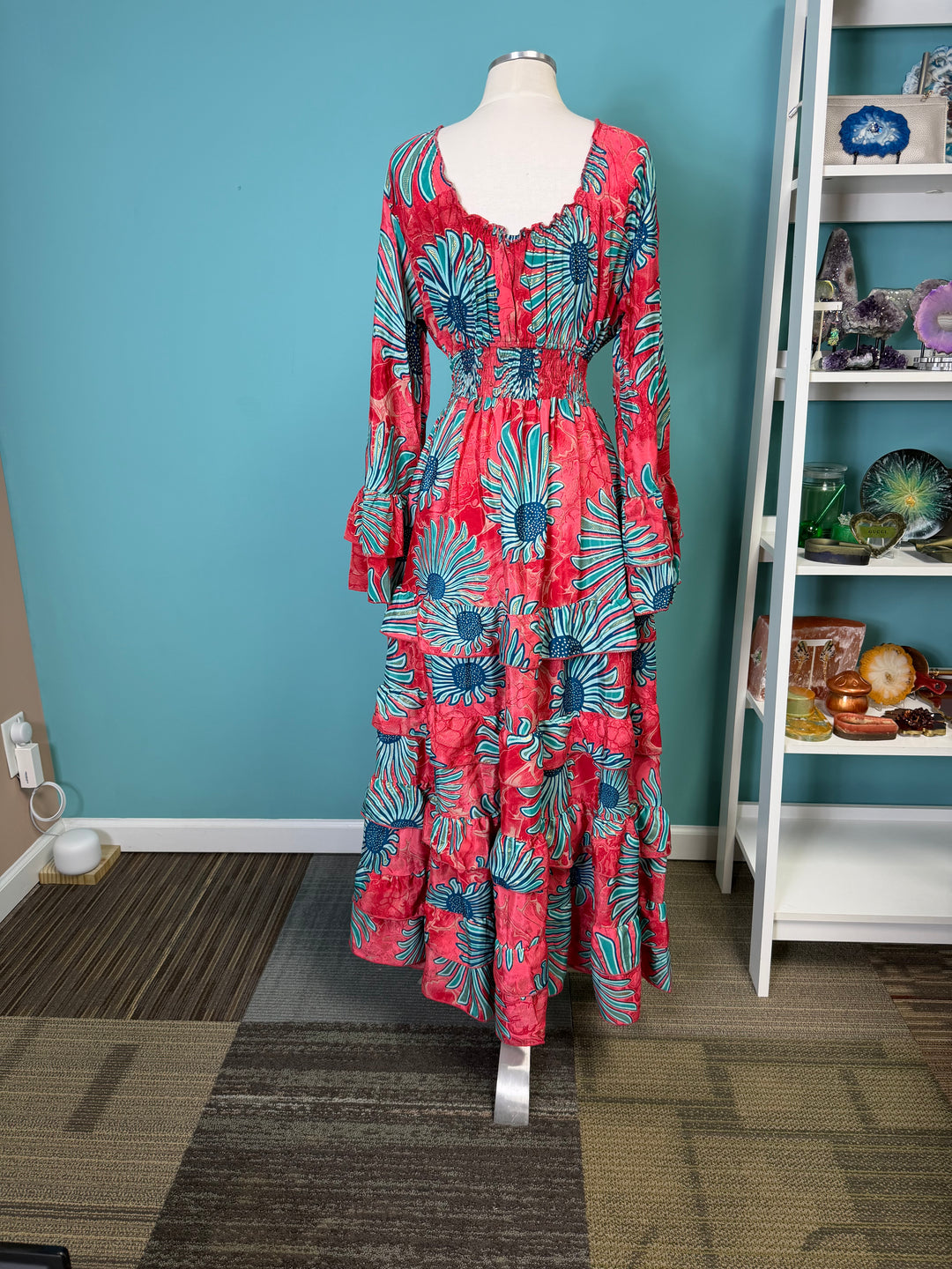 The Coral Mirage Silk Designer Dress