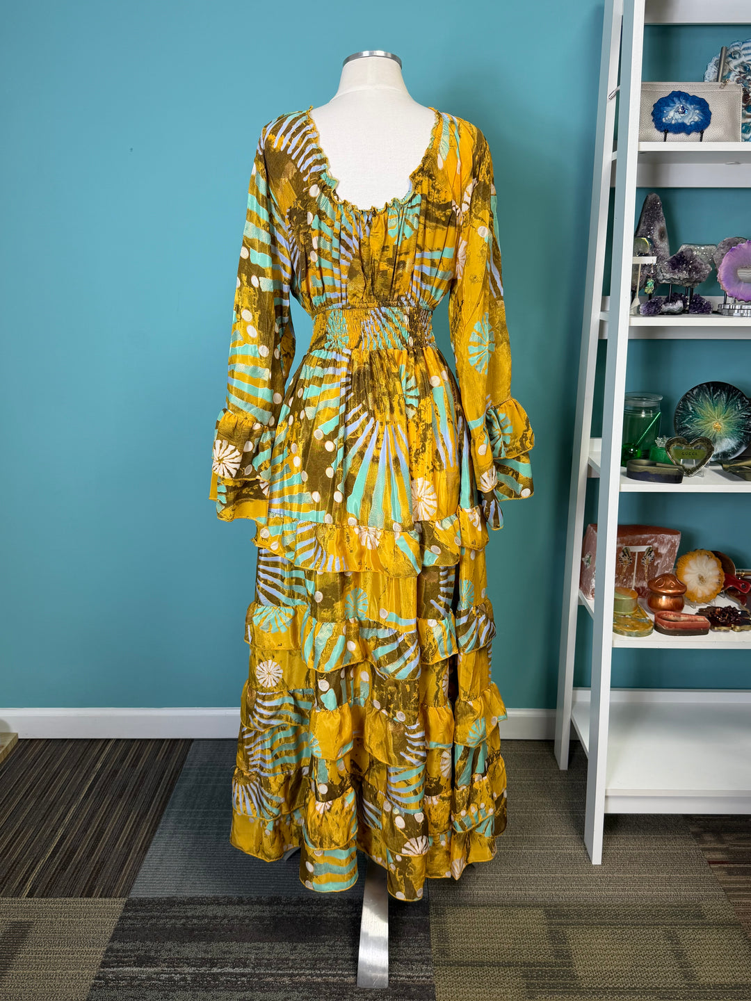 The Golden Dusk Silk Designer Dress