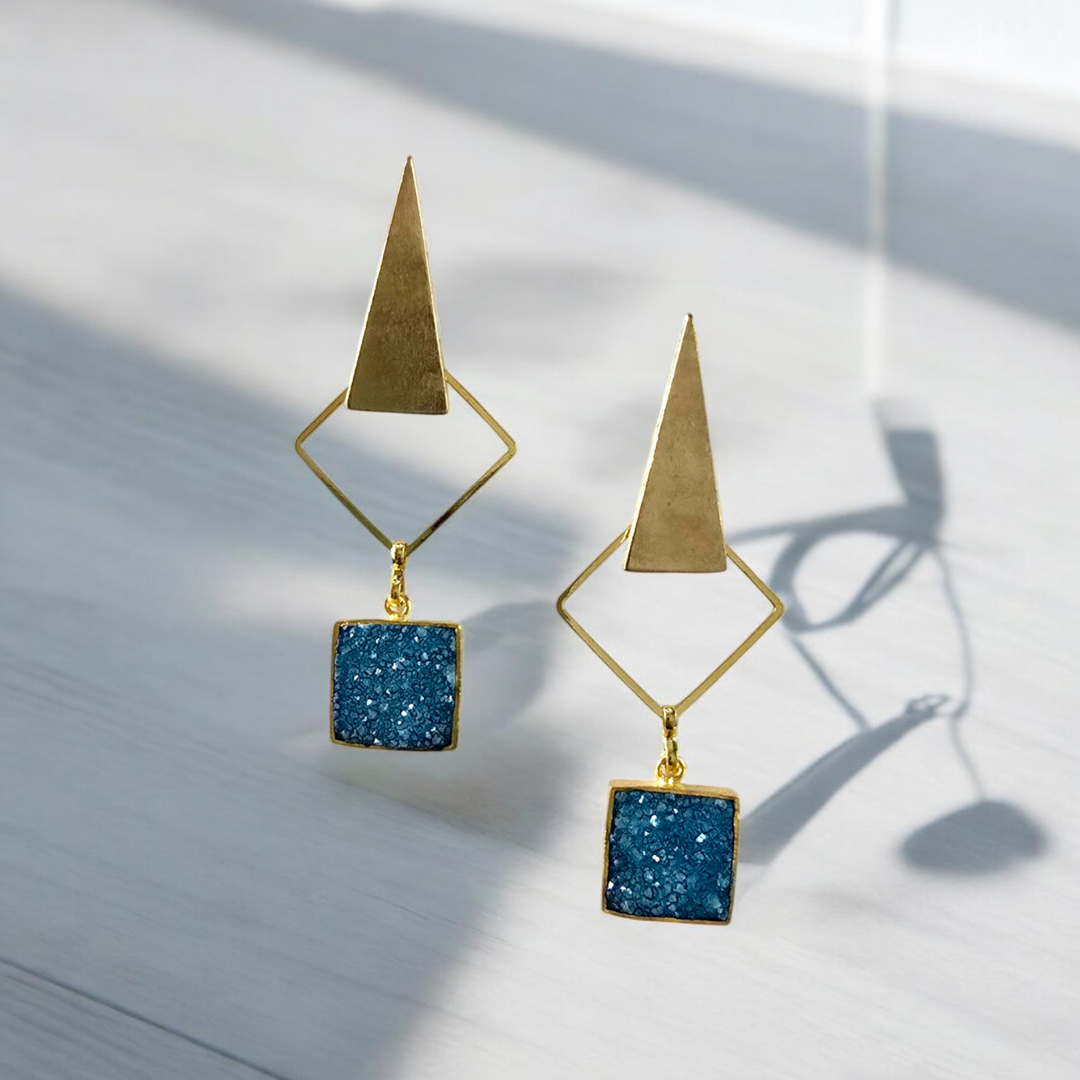 The Blue Sugar Druzy Earrings