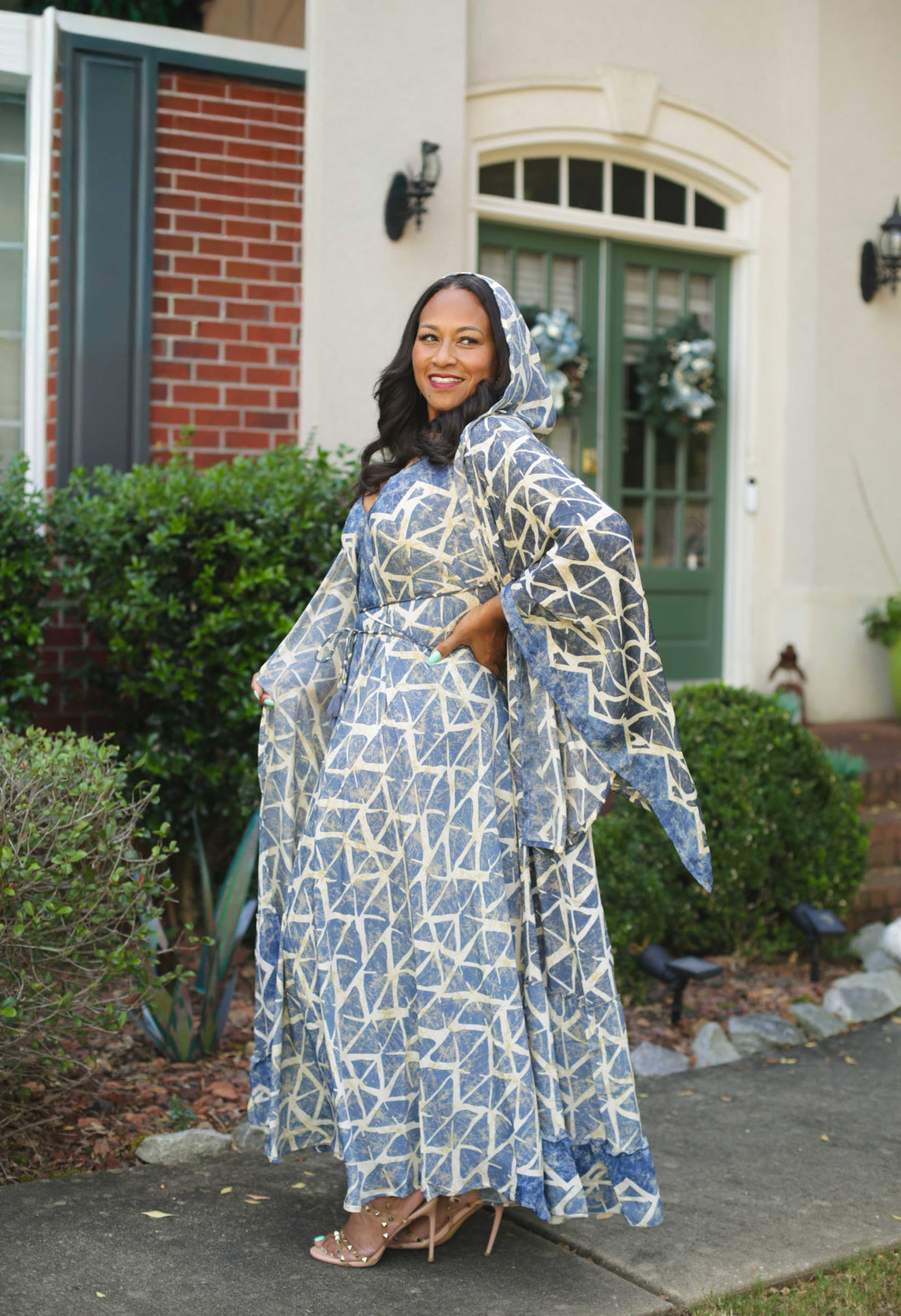 The Denim Ocean Tide Silk Kimono Dream Duster Dress Set