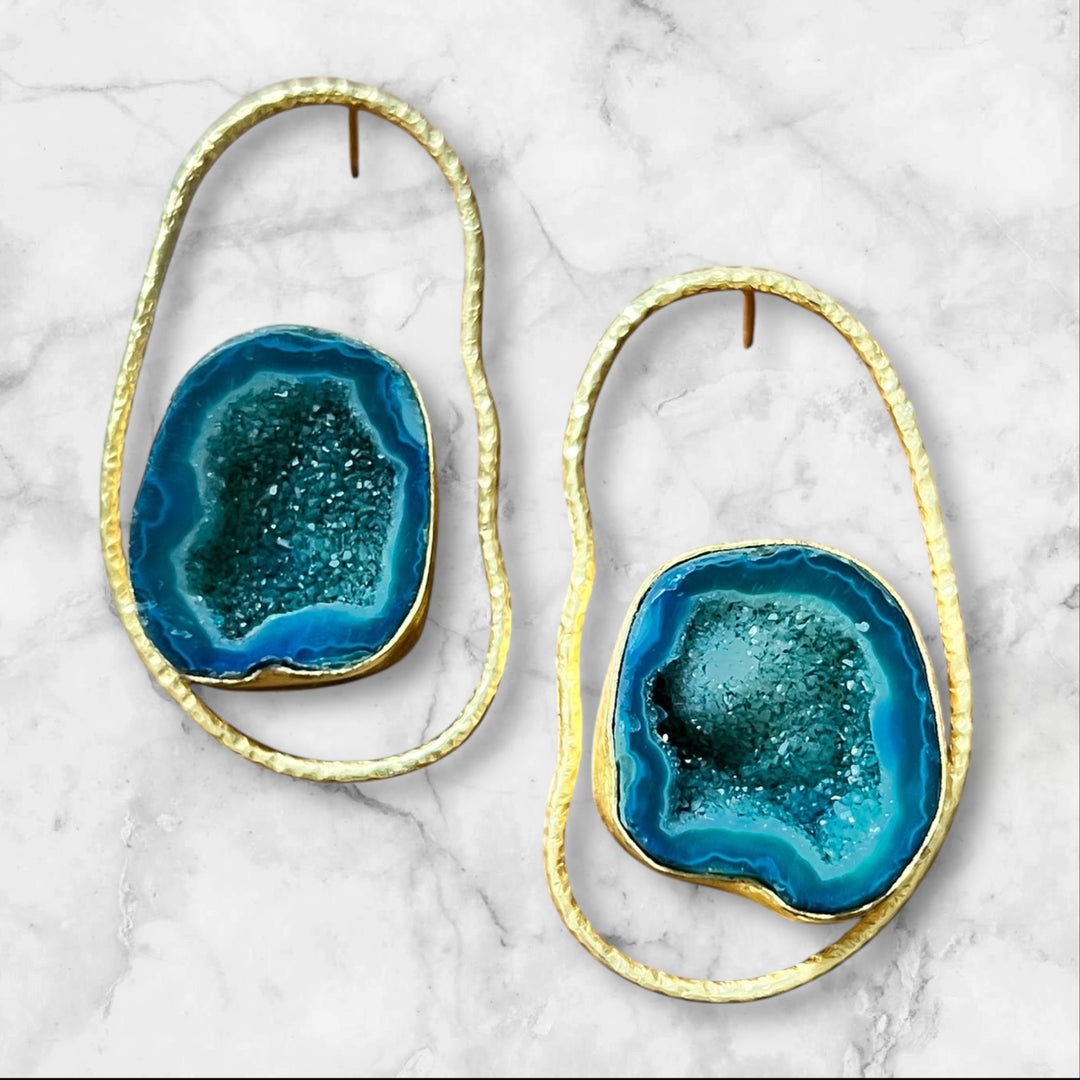 Druzy Irregular Hoop Earring Collection