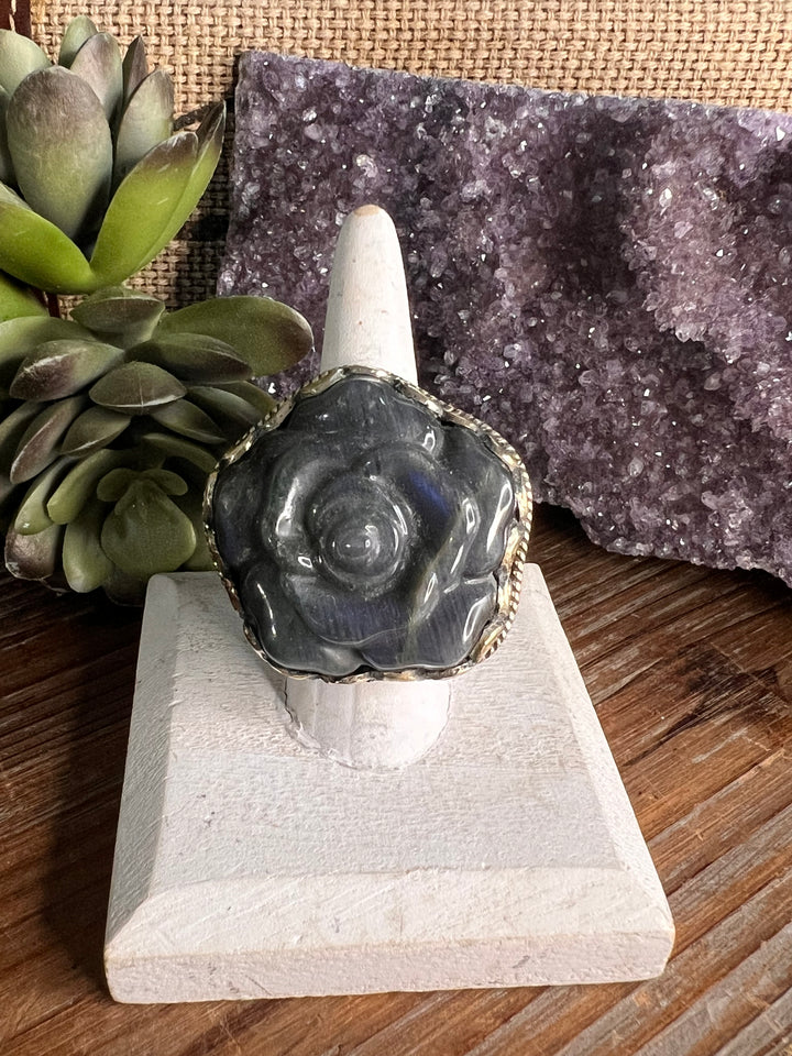 The King Labradorite Ring Collection