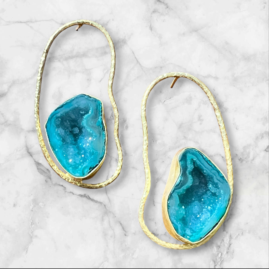 Druzy Irregular Hoop Earring Collection