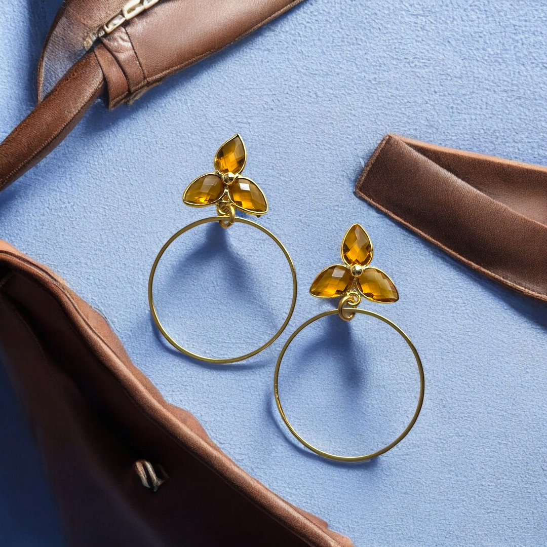 The Catherine Citrine Hoop Earrings