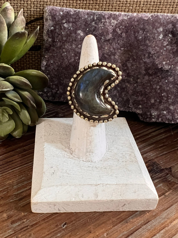 The King Labradorite Ring Collection