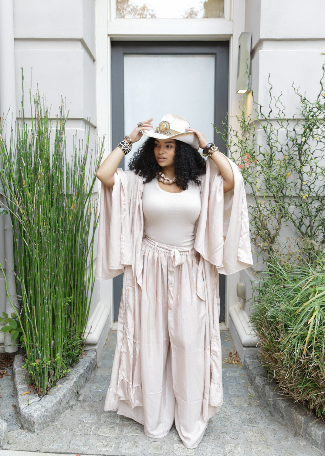 The Eclipse Silk Kimono Dream Duster and Umbrella Trouser Set Collection