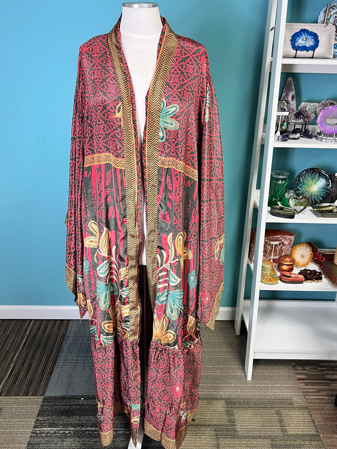 The Desert Rose Vintage Sari Silk Kimono