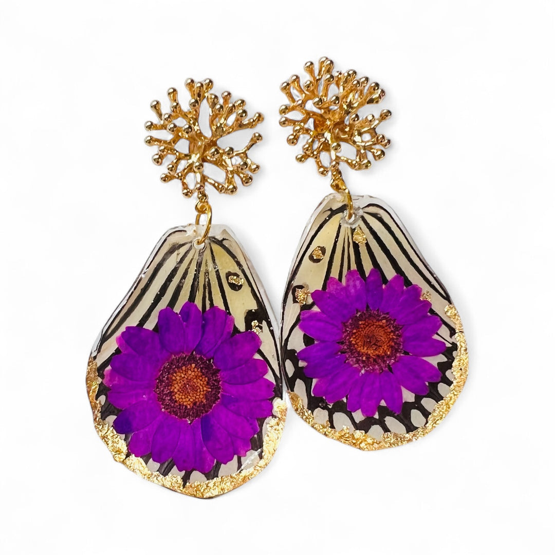 The Real Butterfly Purple Paper Kite Post Earrings Collection