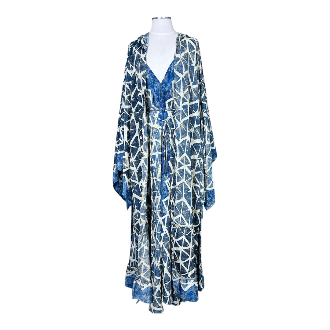 The Denim Ocean Tide Silk Kimono Dream Duster Dress Set