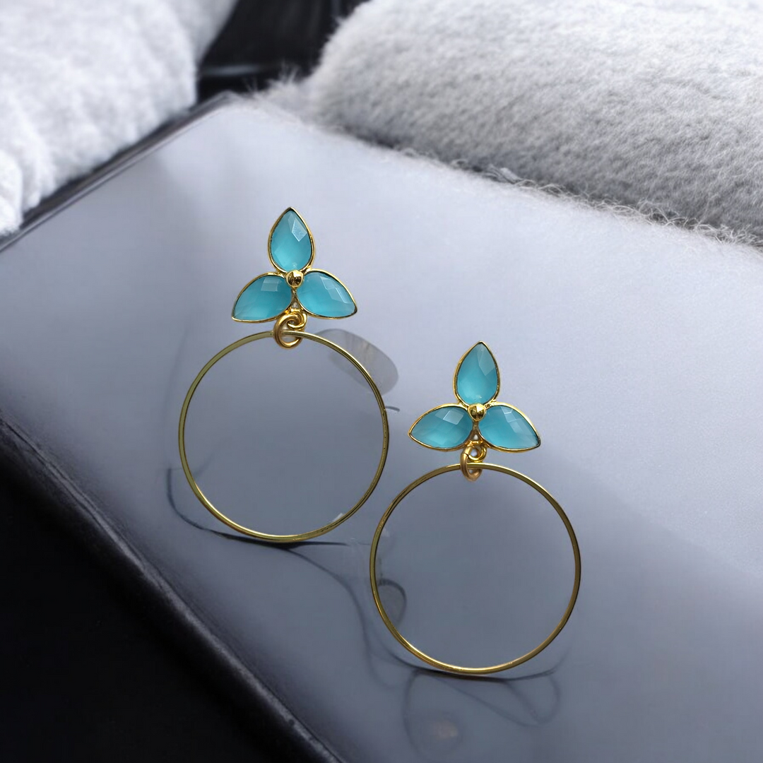 The Chelsea Chalcedony Hoop Earrings