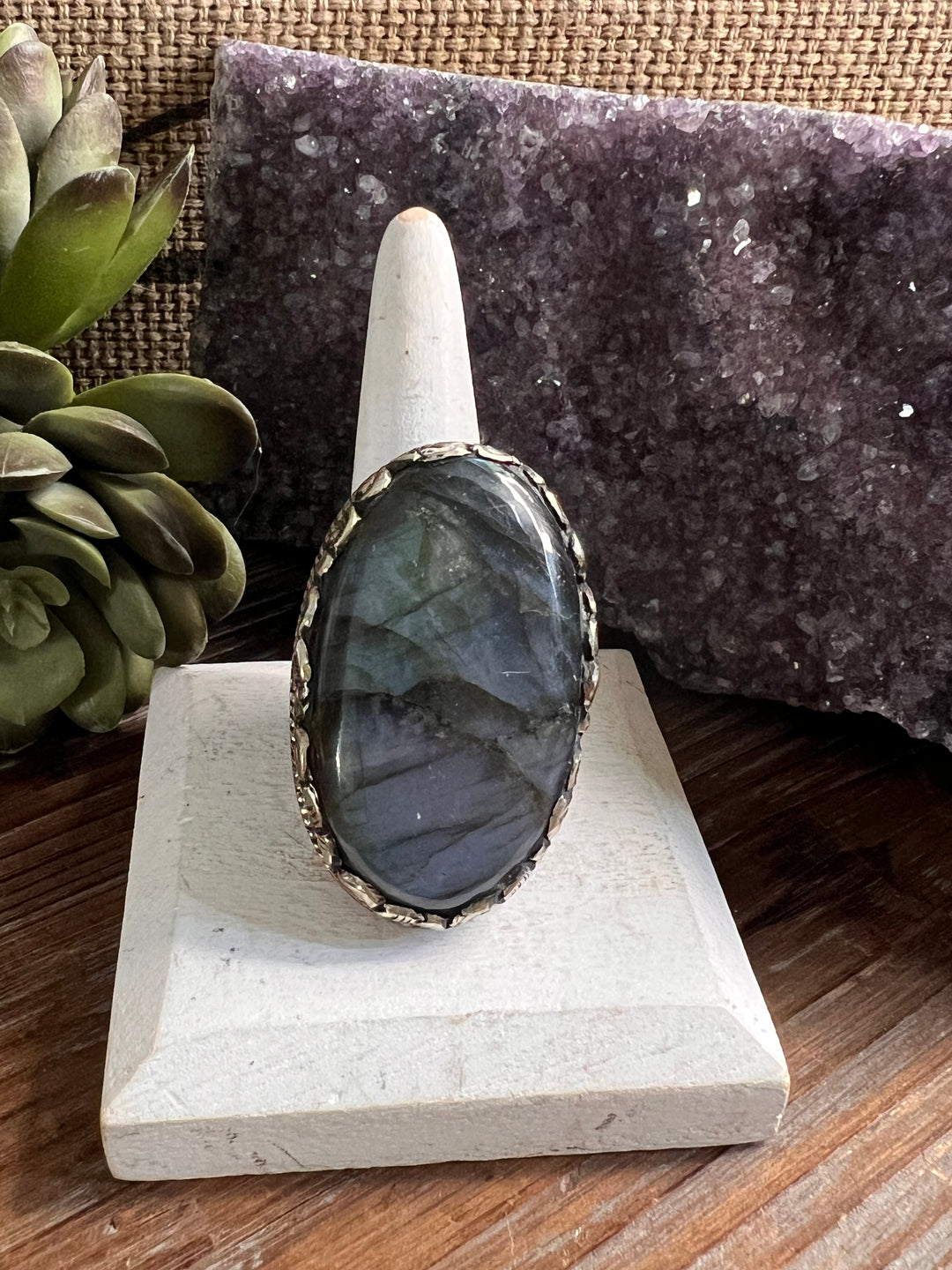 The King Labradorite Ring Collection