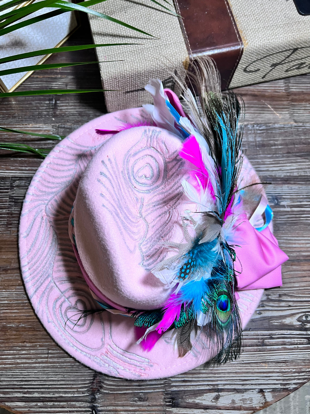 The Pink Peacock Feathered Hat