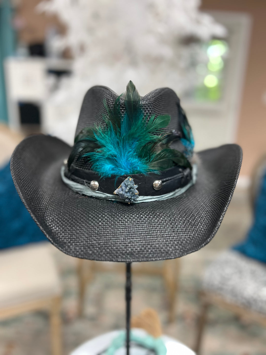 The Leather Grape Agate Cowboy Boho Hat